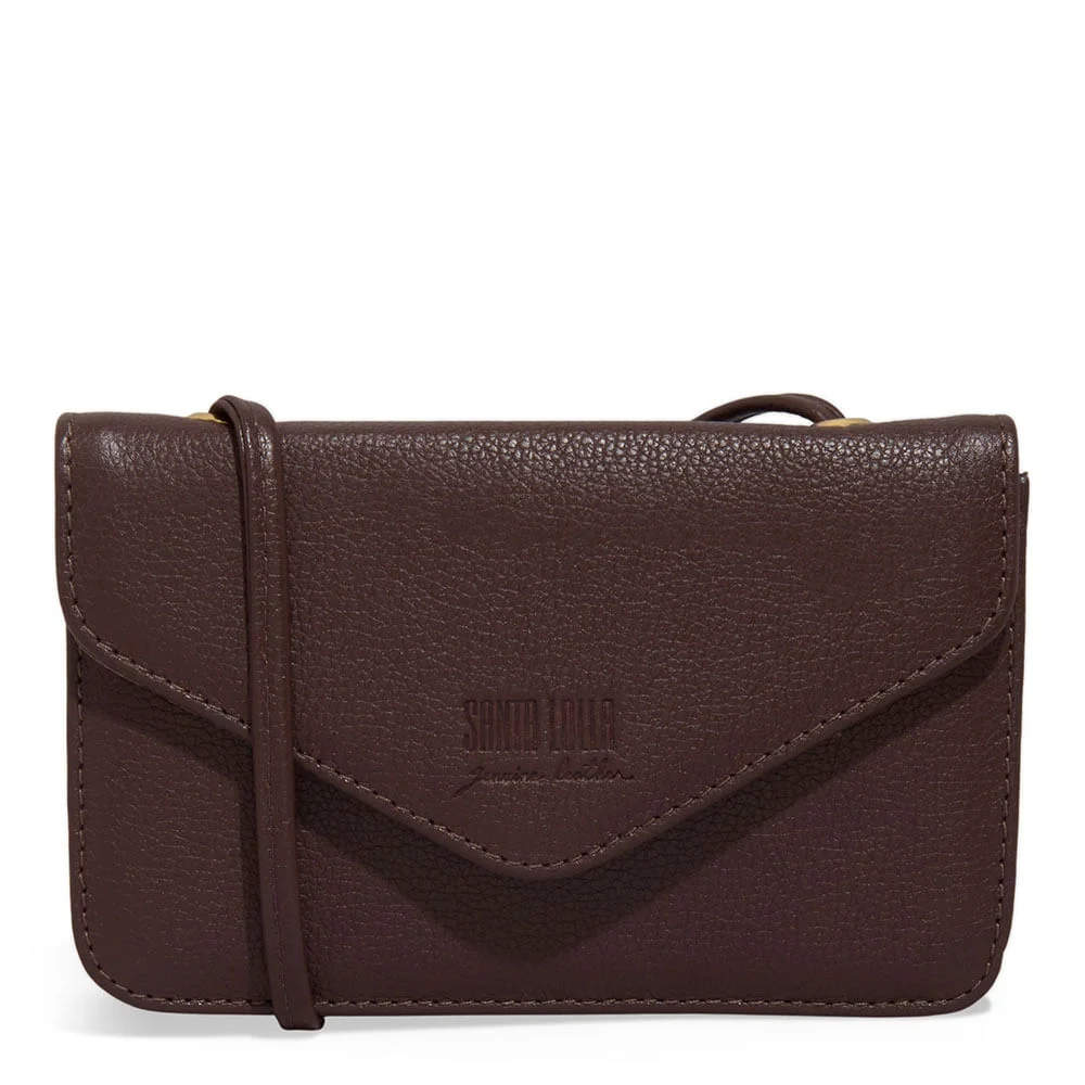 Bolsa Pequena Couro Floater Marrom Dark Alça Transversal - vista 1 de 3