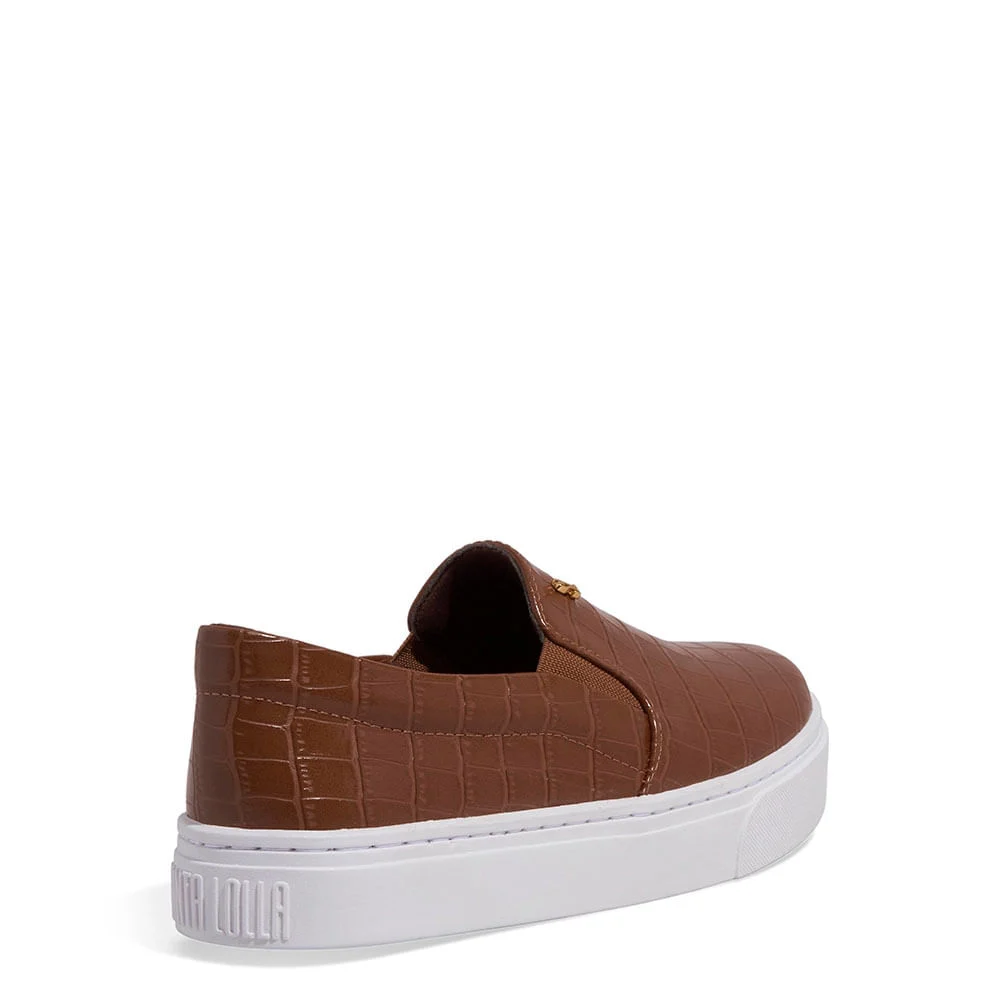 Tênis Slip On Croco Marrom - vista 2 de 4
