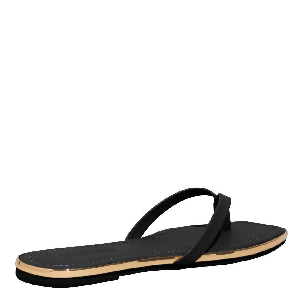 Rasteira Napa Soft Preta Bico Quadrado - vista 3 de 4