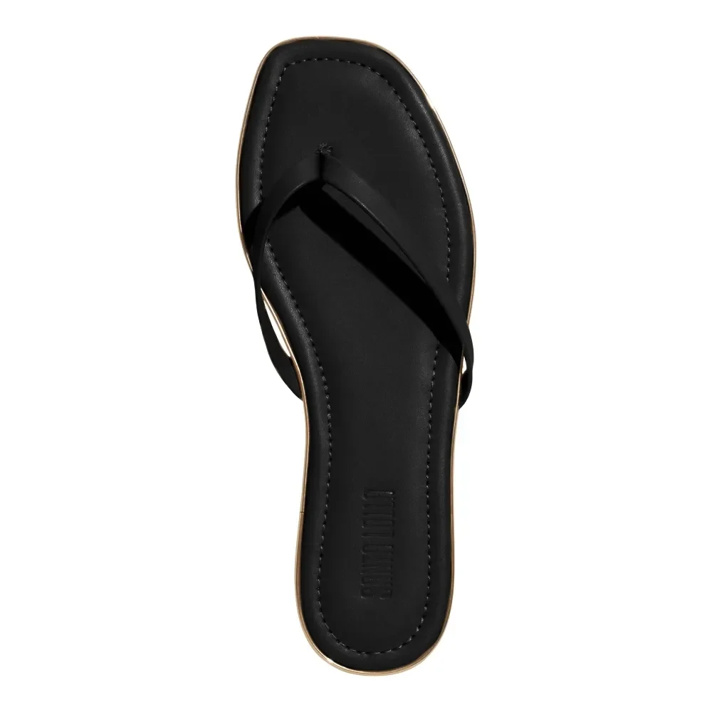 Rasteira Napa Soft Preta Bico Quadrado - vista 4 de 4