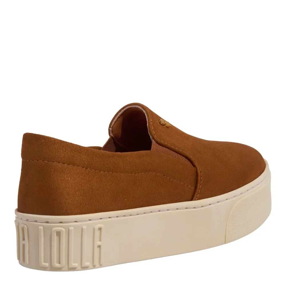 Tênis Slip On Plataforma Sanzio Marrom Ferrugem - vista 3 de 4