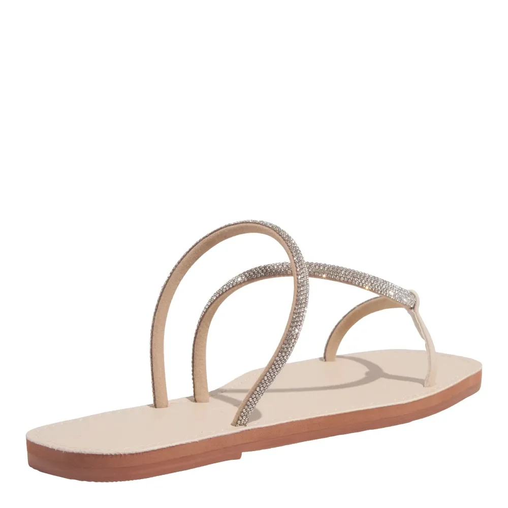 Rasteira Napa Soft Creme Brilho - vista 3 de 4