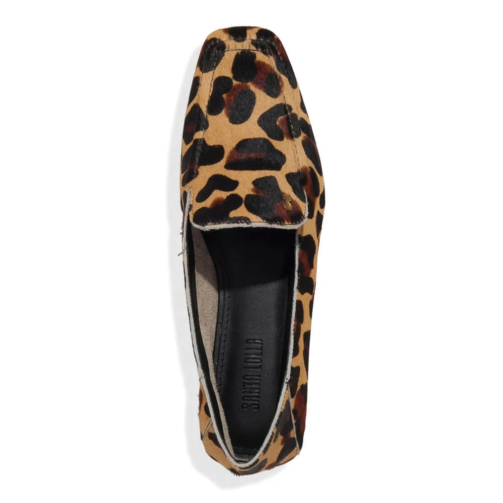 Sapatilha Couro Pelo Bico Quadrado Animal Print Onça - vista 4 de 4