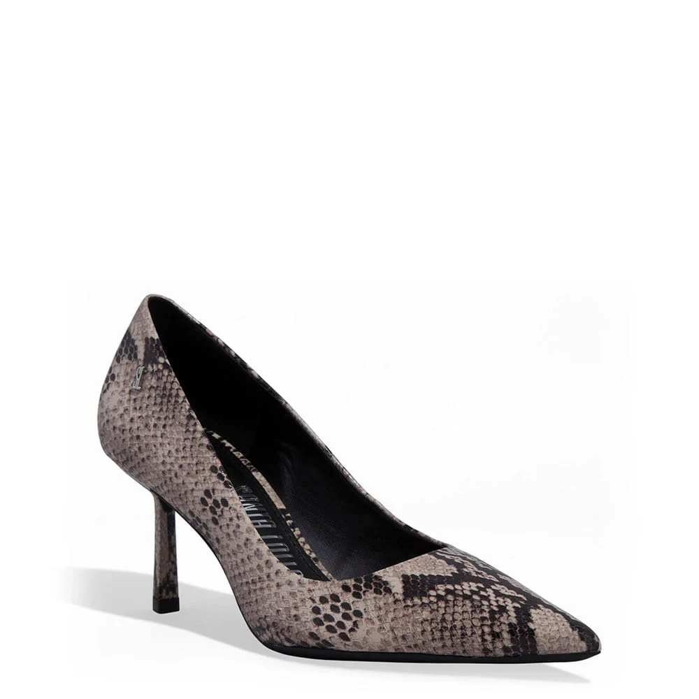 Scarpin Couro Bico Fino Animal Print Cobra - vista 2 de 3