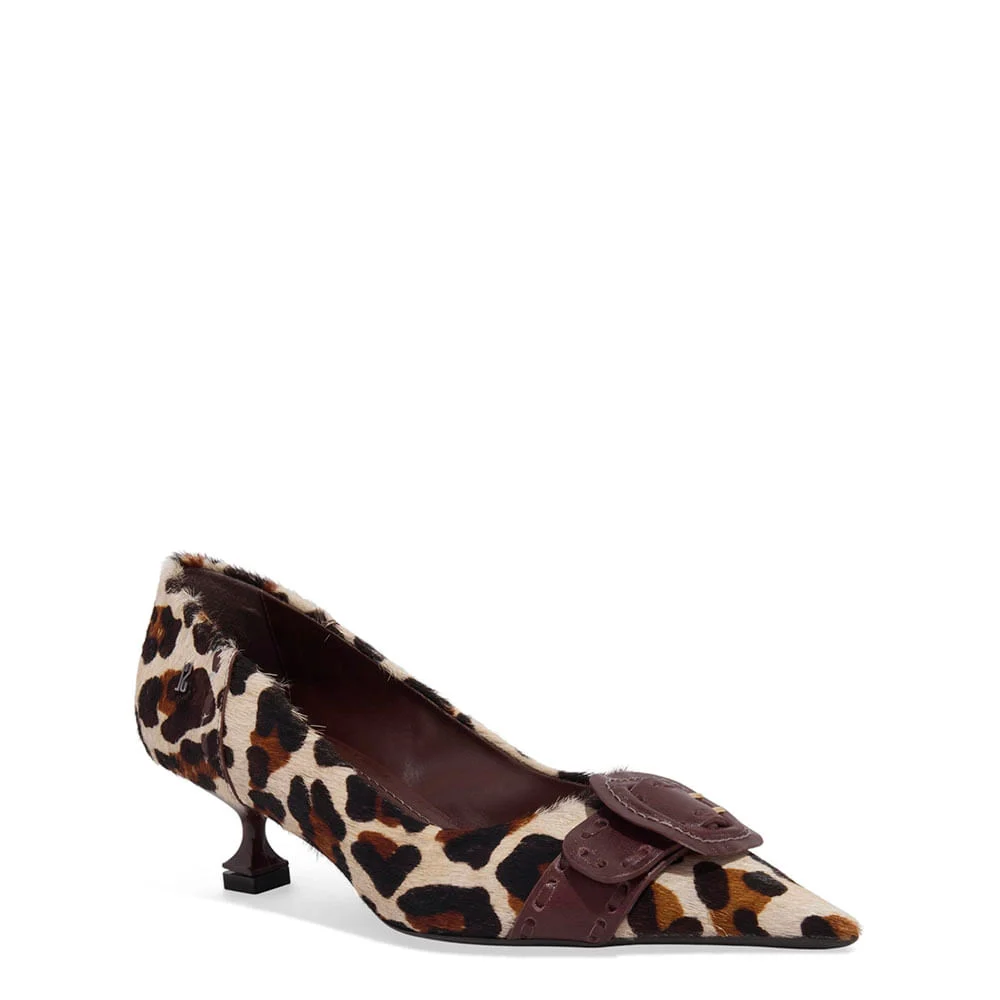 Scarpin Couro Pelo Salto Taça Animal Print Onça - vista 2 de 3