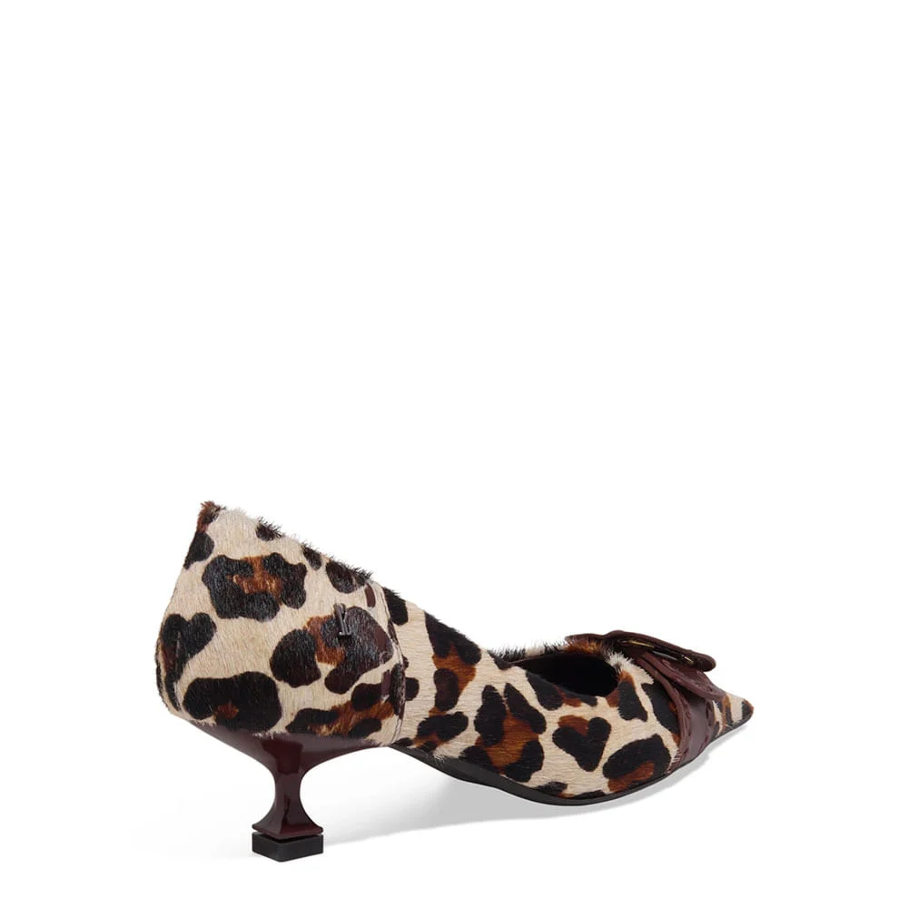 Scarpin Couro Pelo Salto Taça Animal Print Onça - vista 3 de 3