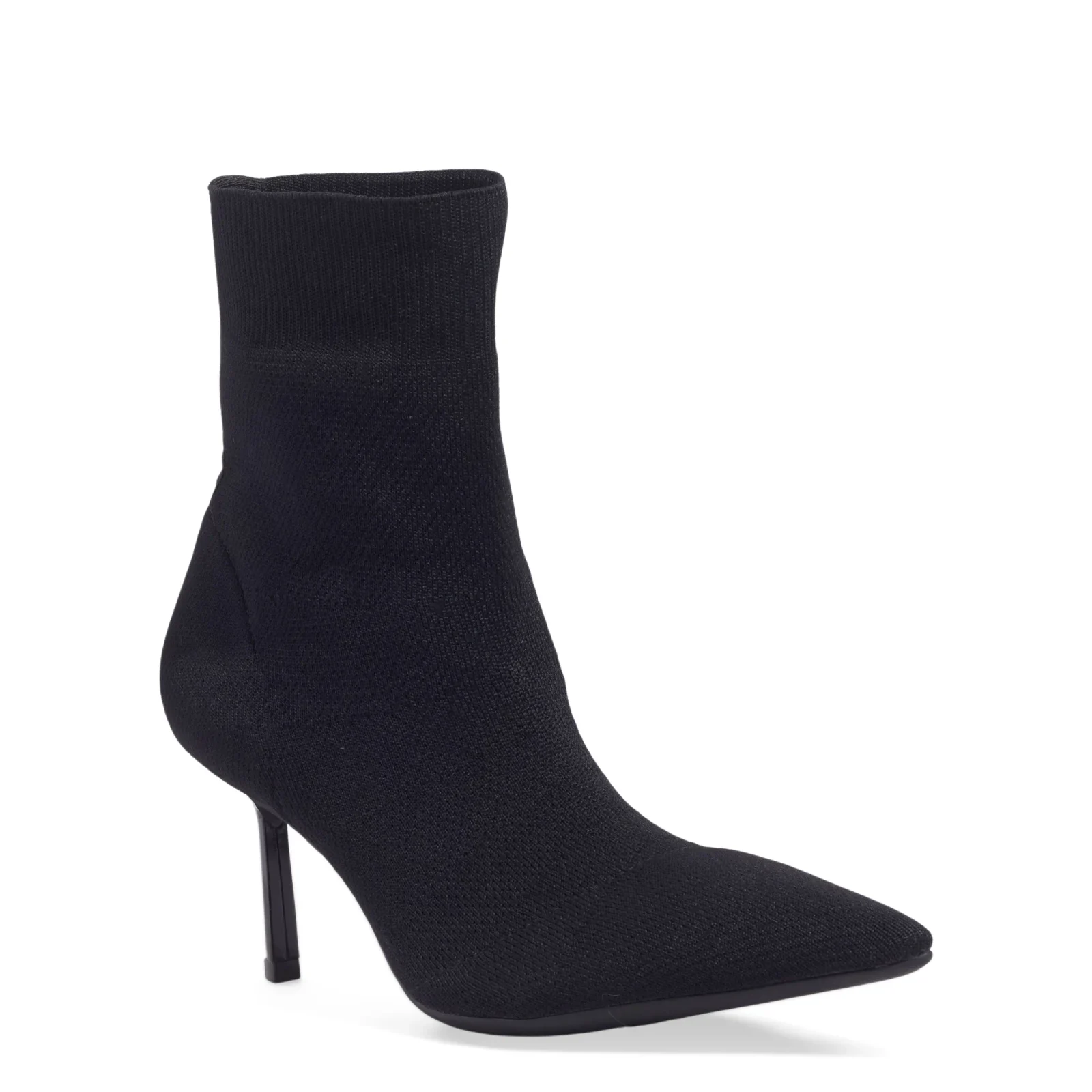 Bota Knit Cano Curto Bico Fino Preta - vista 2 de 3