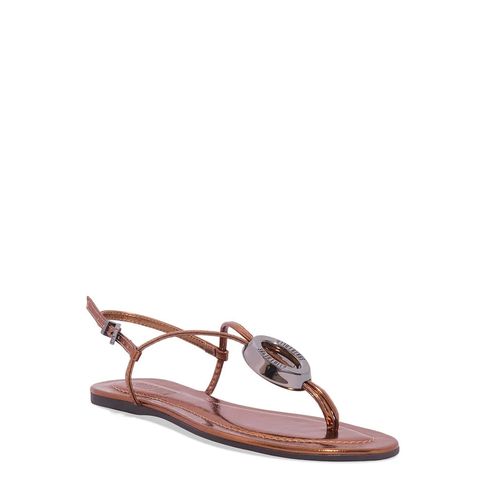 Rasteira Metalizado Reflexo Bronze - vista 2 de 4