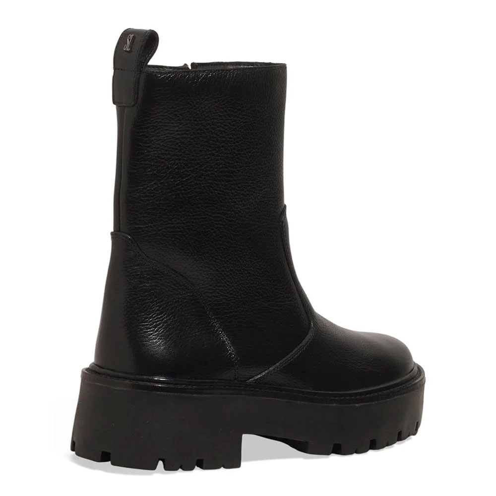 Bota Tratorada Cano Médio Couro Floater Preta - vista 3 de 3