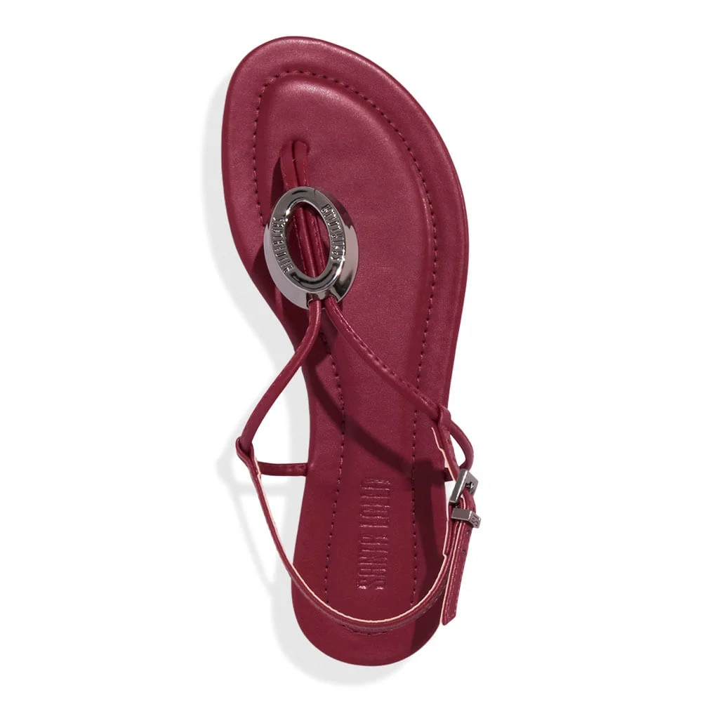 Rasteira Napa Santorine Vermelho Marsala - vista 4 de 4