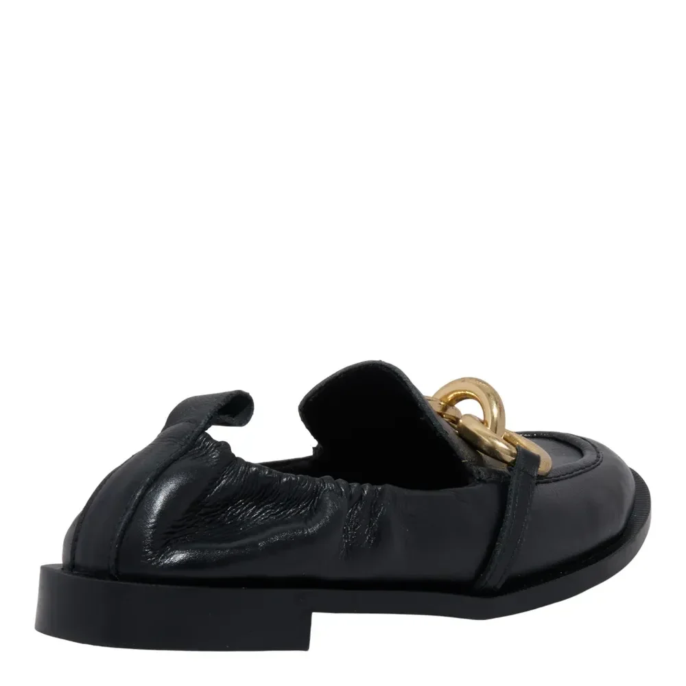 Mocassim Couro Floater Preto - vista 3 de 4