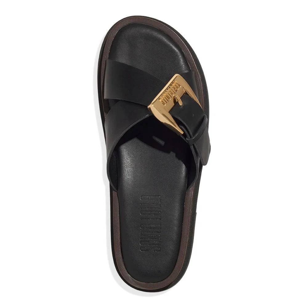 Papete Couro Nobre Soft Fivela Maxi Preta - vista 4 de 4