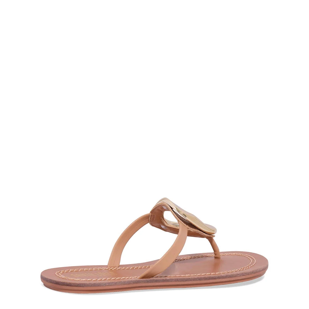 Rasteira Napa Santorine Bege Palha - vista 3 de 4