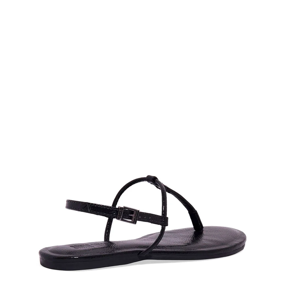 Rasteira Thong Verniz Wetting Preta - vista 3 de 4