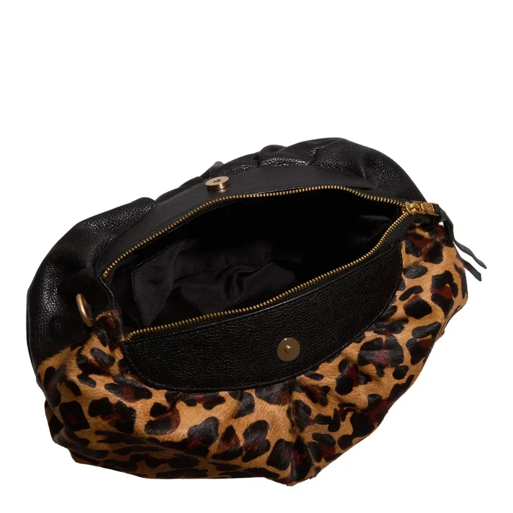 Clutch Grande Couro Estampa Animal Print Onça Alça Corrente - vista 3 de 3