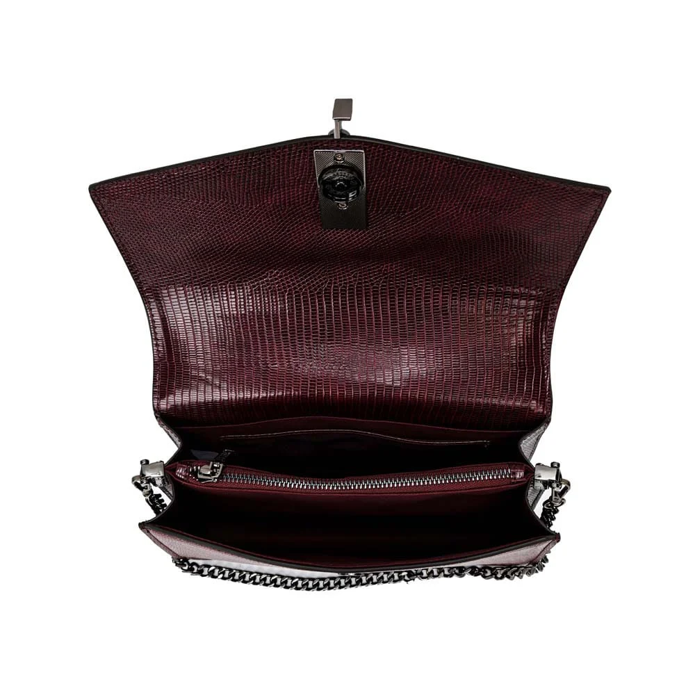 Bolsa Média Lizard Texturizada Roxo Berry Corrente - vista 7 de 7
