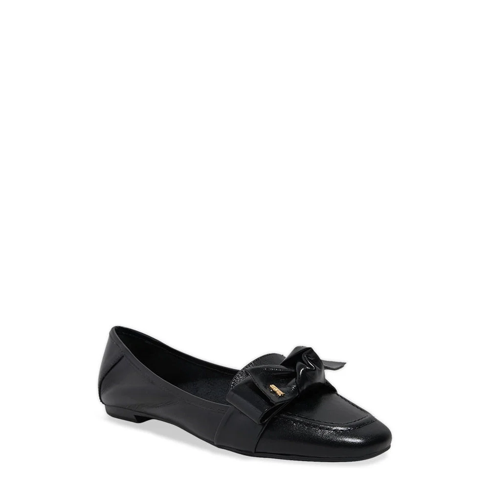 Mocassim Couro Confort Preto Laço - vista 3 de 6