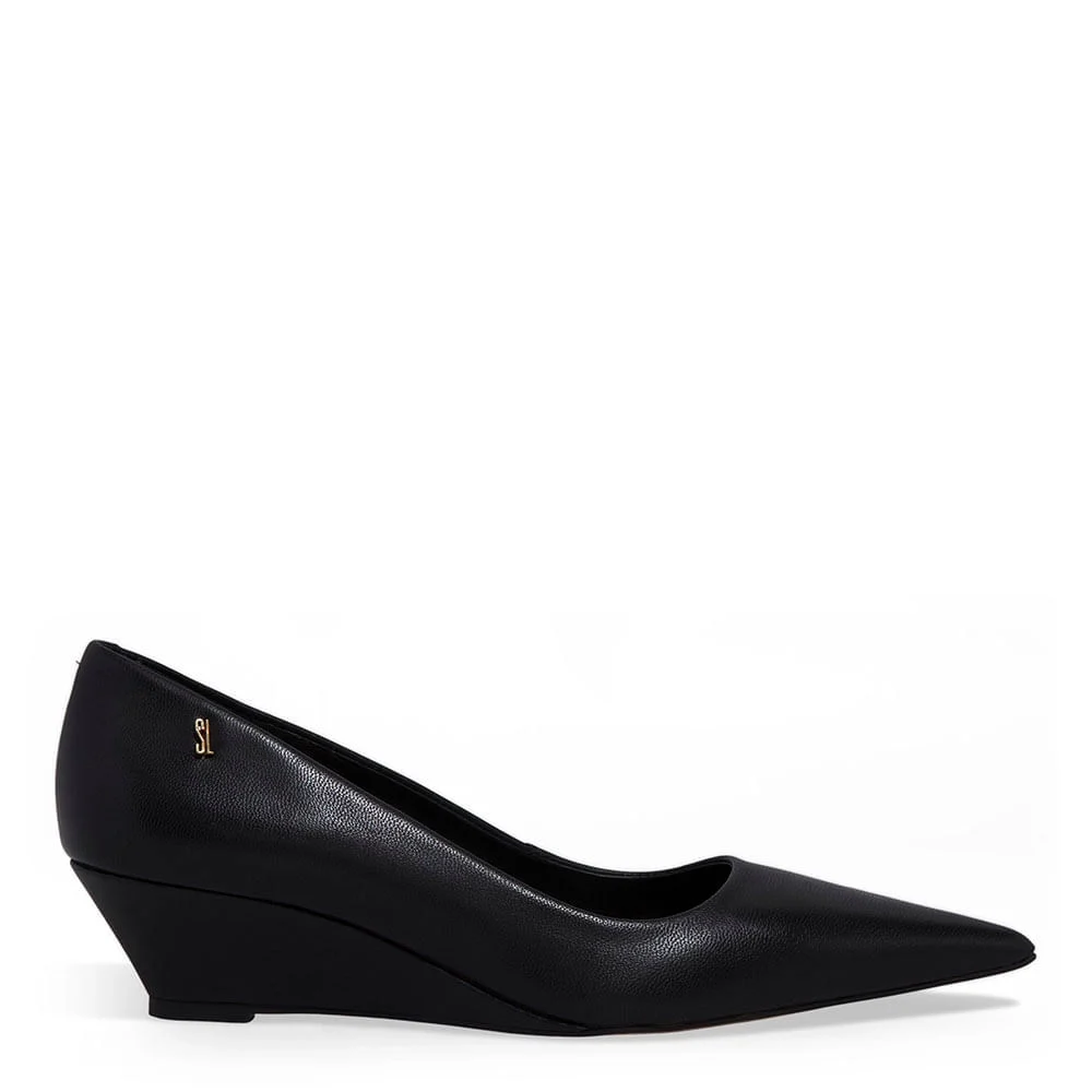 Scarpin Anabela Couro Pelica Soft Preto - vista 1 de 3