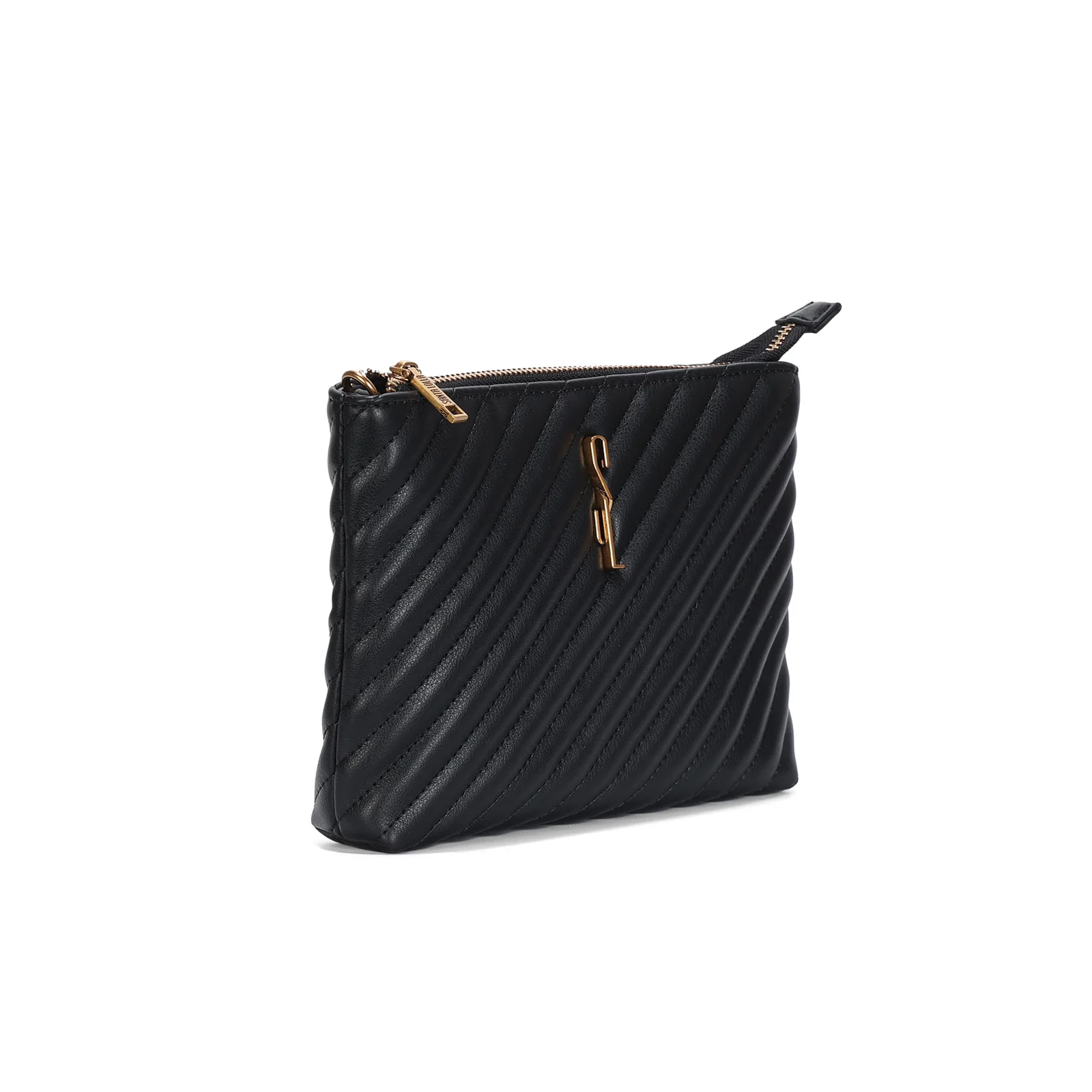 Bolsa Clutch Soft Preto Matelassê Alça Corrente - vista 2 de 3