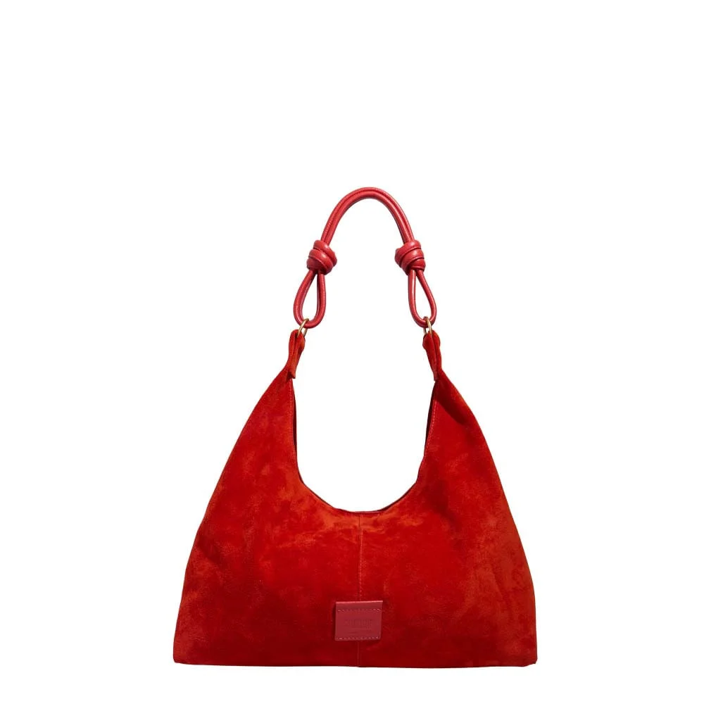 Bolsa Hobo Grande Couro Camurça Laranja - vista 1 de 3