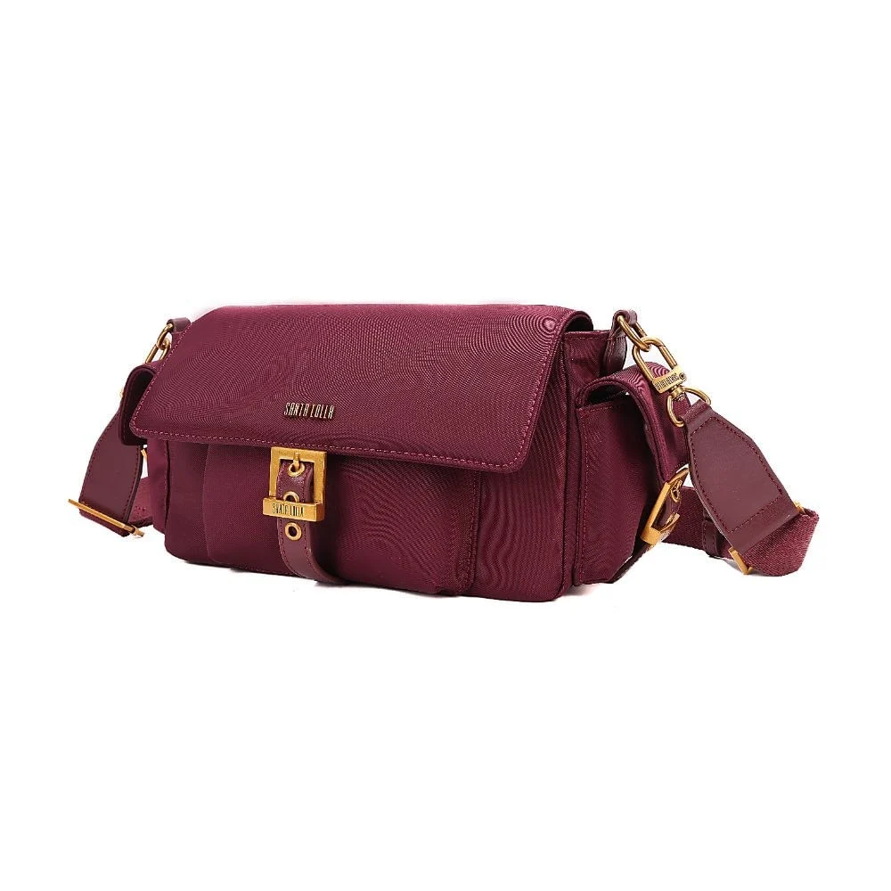 Bolsa Nylon Média Roxo Berry Fivela Transversal - vista 5 de 9