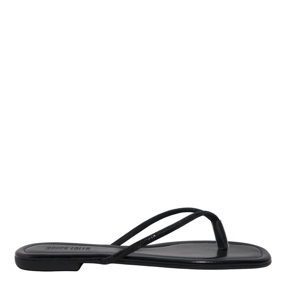 Rasteira Slim Napa Pu Preto Brilho - vista 1 de 5