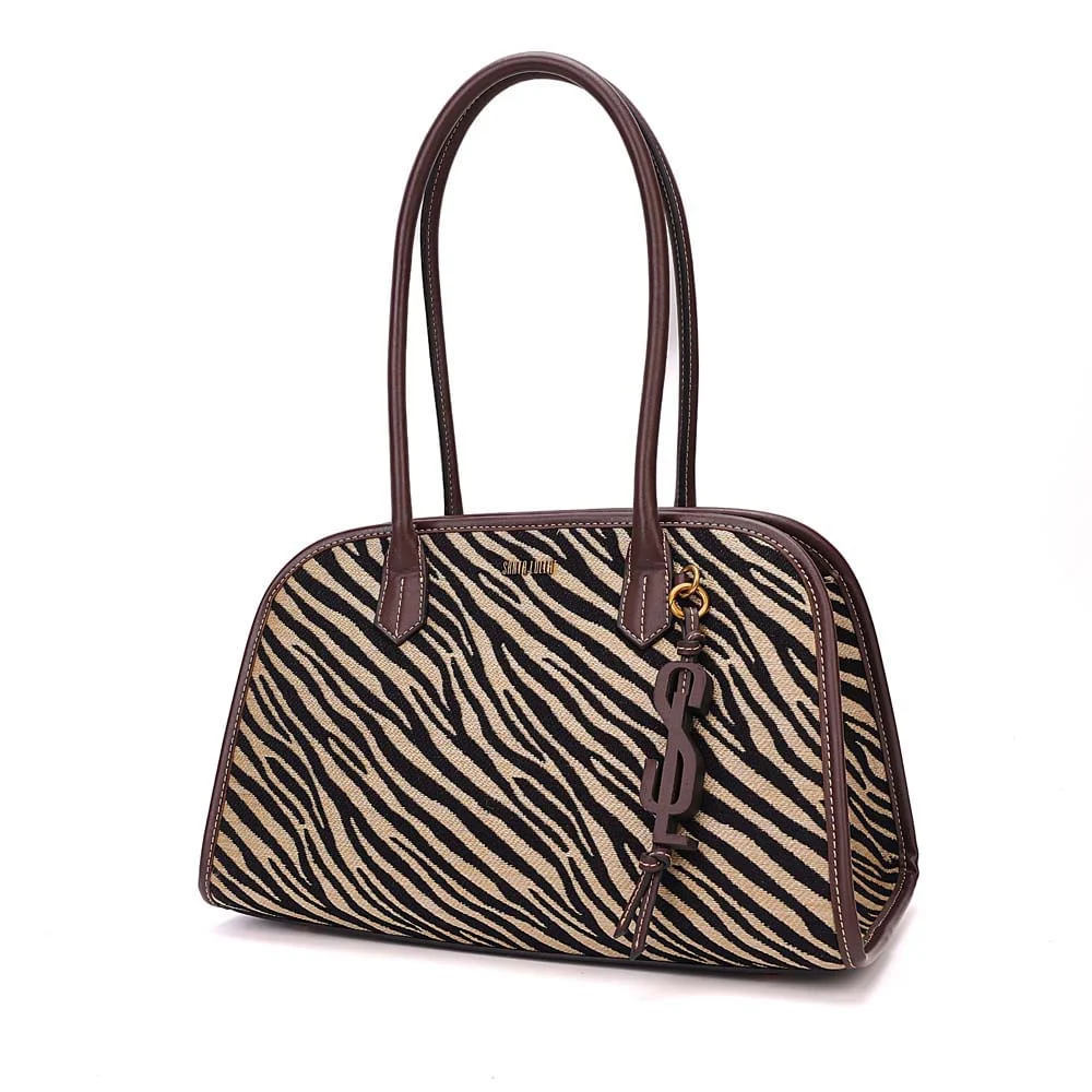 Bolsa Palha Animal Print Zebra Alça Longa - vista 6 de 10