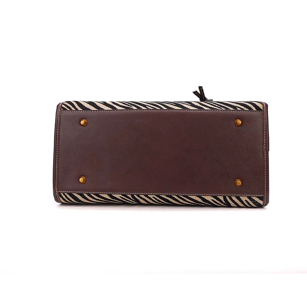 Bolsa Palha Animal Print Zebra Alça Longa - vista 9 de 10