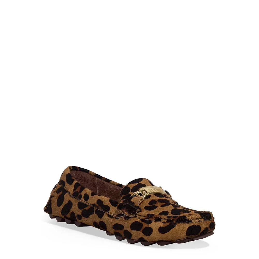Mocassim Couro Estampa Pelo Onça Metal - vista 2 de 5