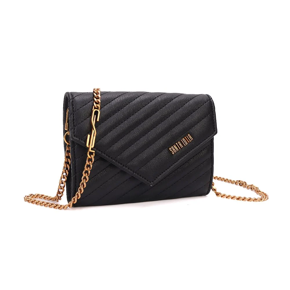 Bolsa Carteira Soft Preto Black Alça Transversal Corrente - vista 3 de 7