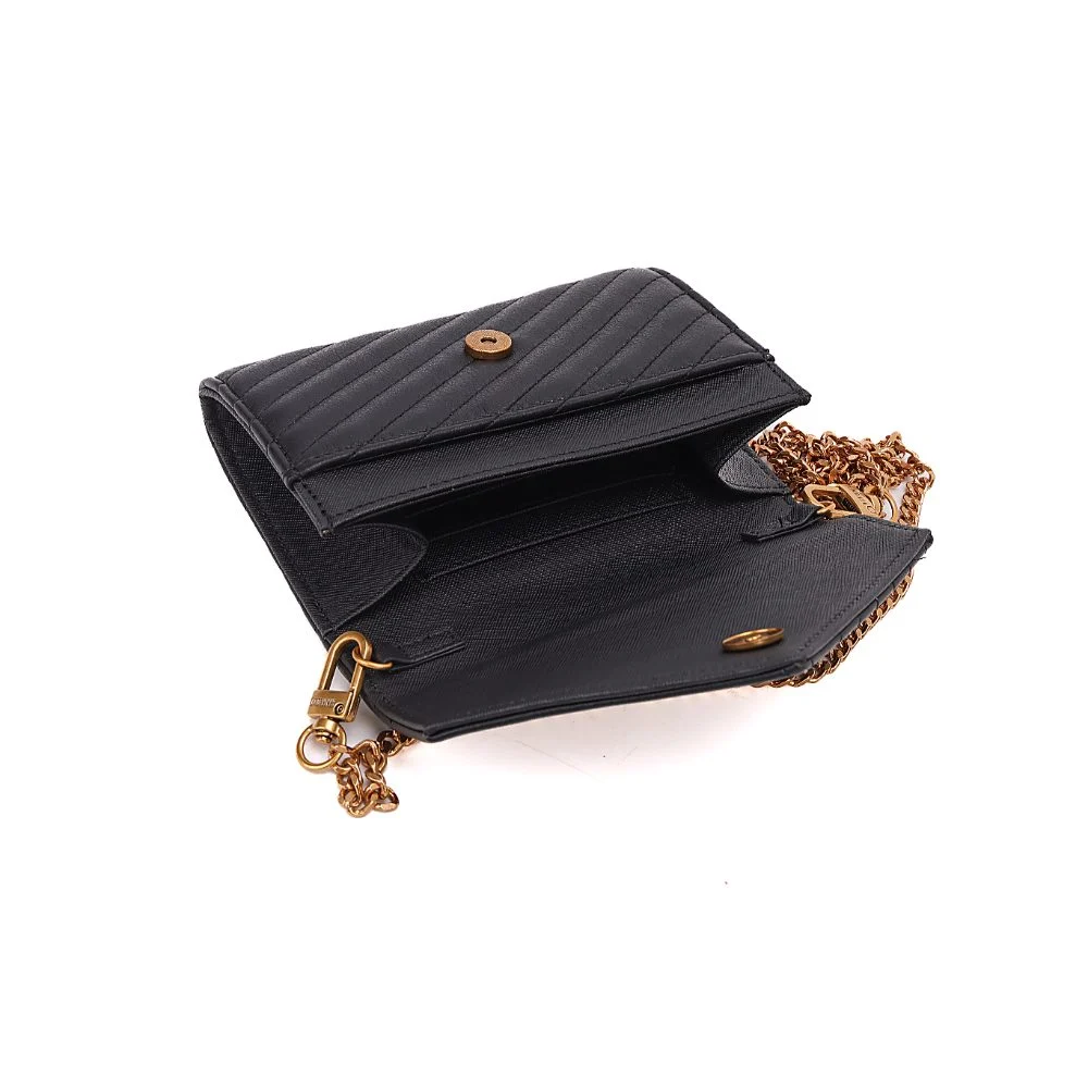 Bolsa Carteira Soft Preto Black Alça Transversal Corrente - vista 7 de 7