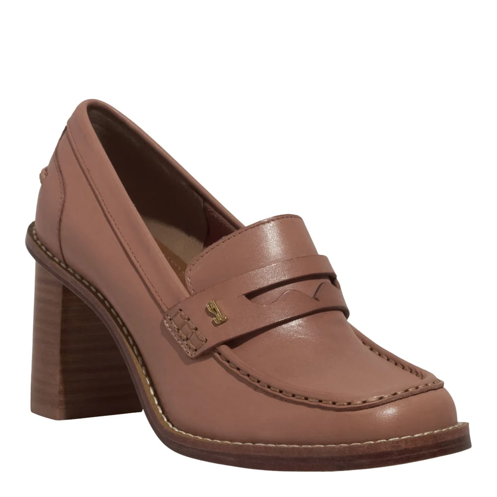 Mocassim Couro Nobre Soft Marrom Safari Salto Grosso - vista 2 de 4