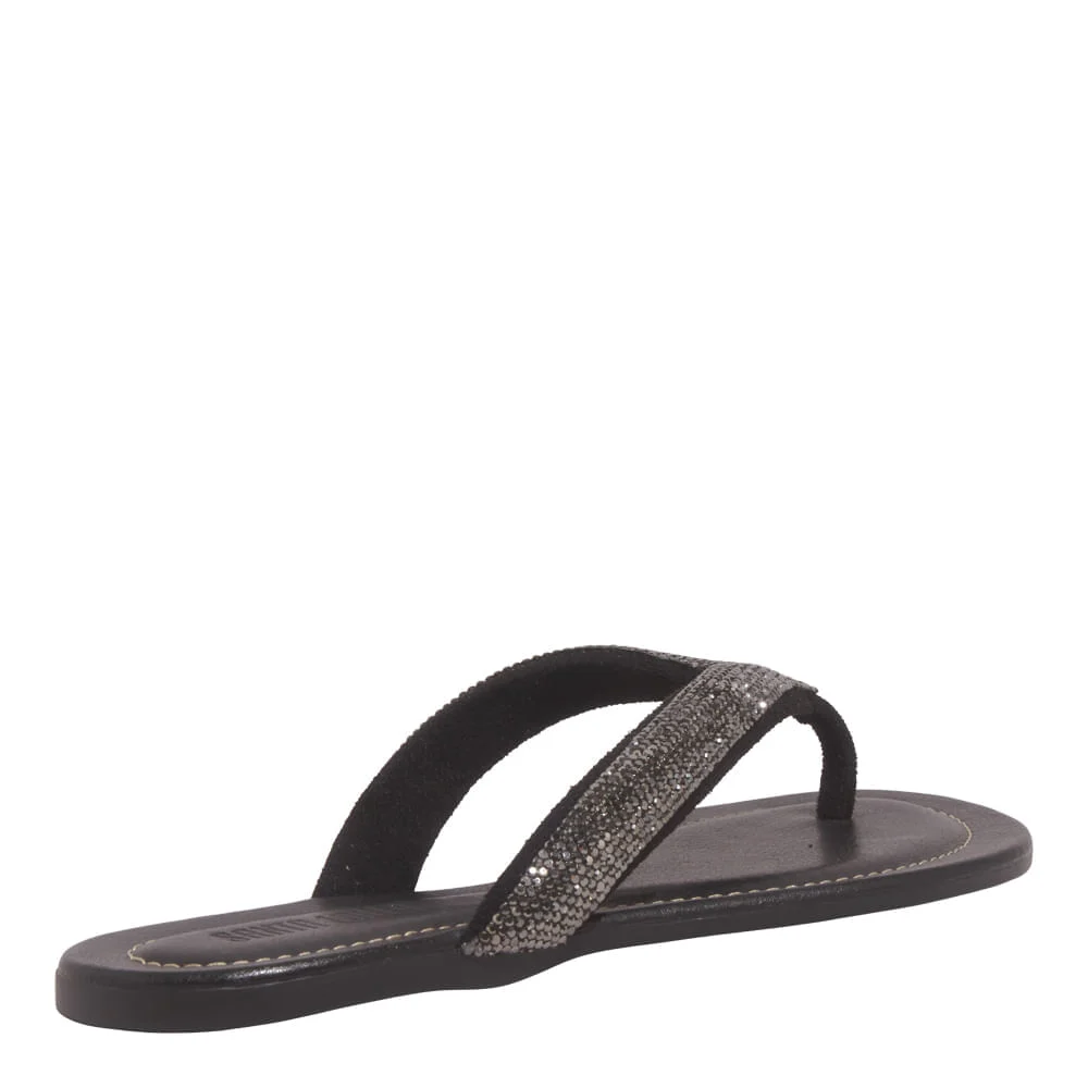 Rasteira Malha Cristal Preto Jet - vista 3 de 5