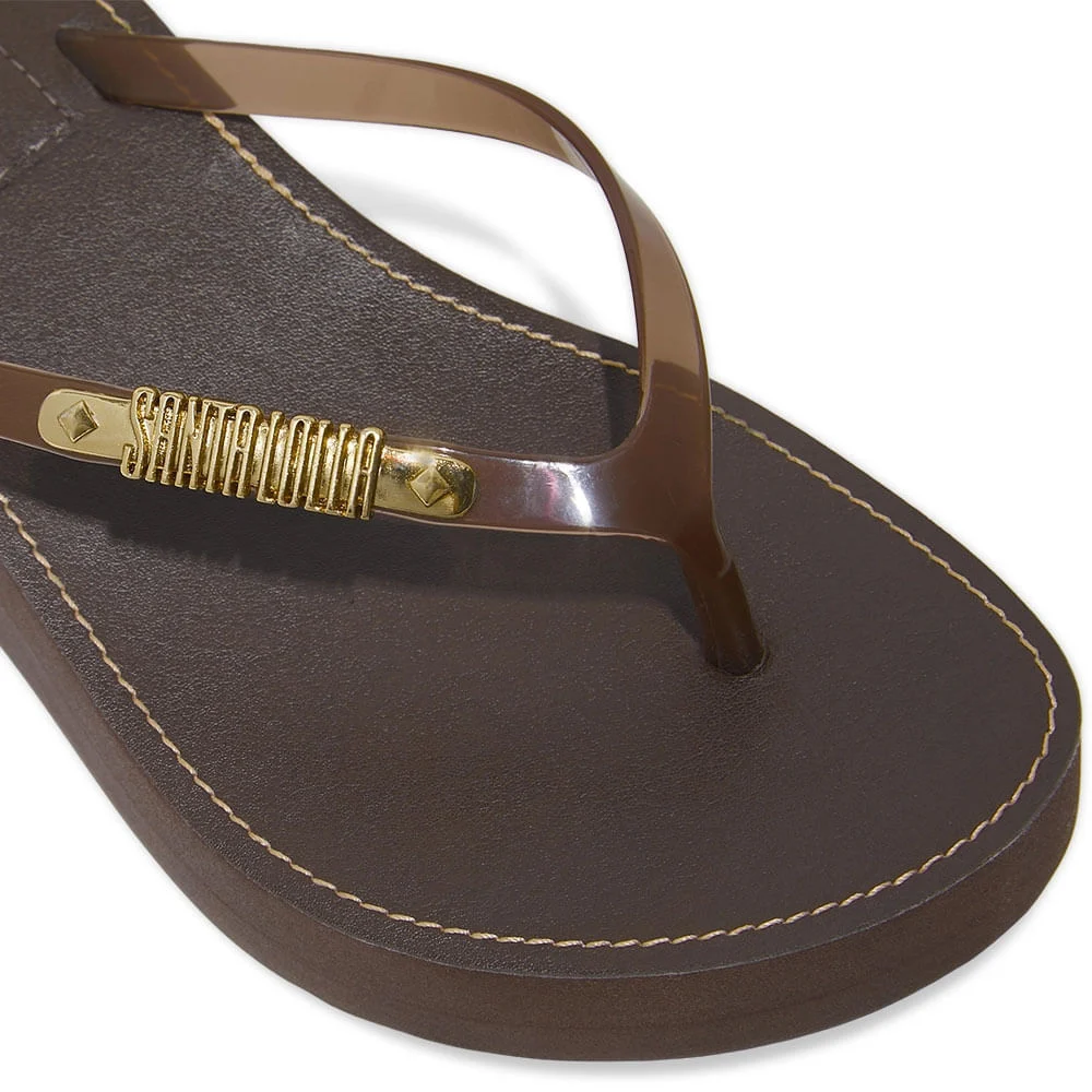 Chinelo Borracha Flip Flop flatform Marrom Cocoa - vista 5 de 6