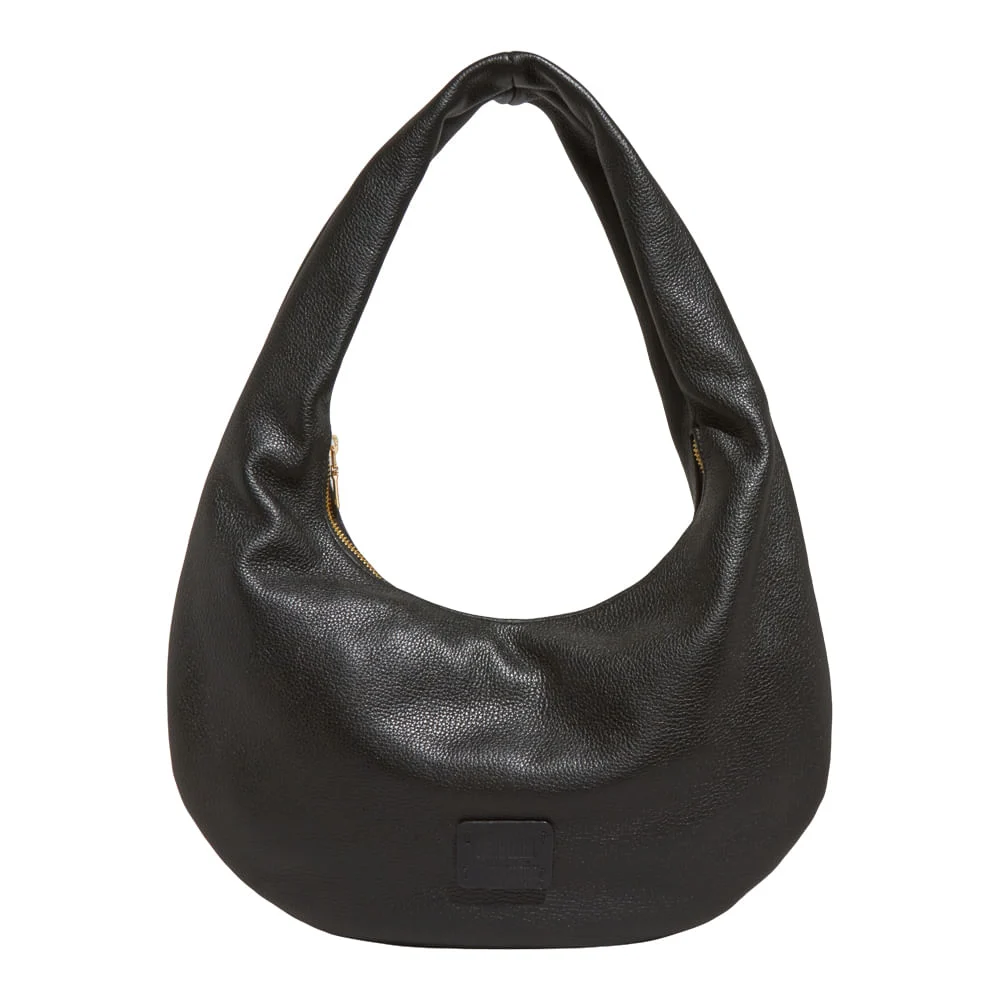 Bolsa Hobo Média Couro Floater Preto - vista 1 de 3