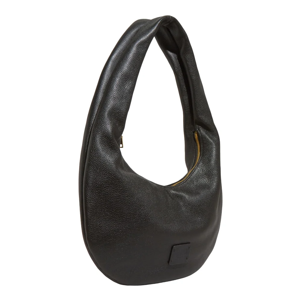Bolsa Hobo Média Couro Floater Preto - vista 2 de 3