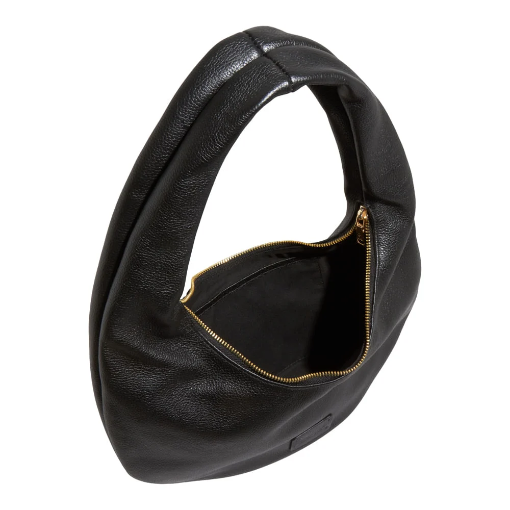 Bolsa Hobo Média Couro Floater Preto - vista 3 de 3