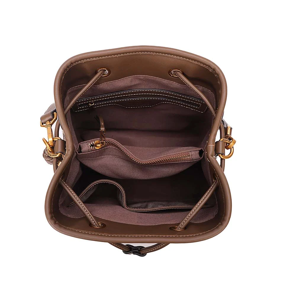 Bolsa Bucket Palha Tramado Animal Print Onça - vista 7 de 7