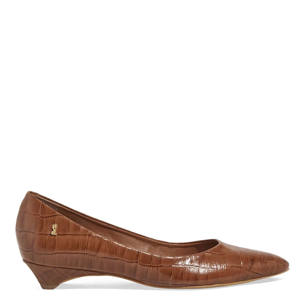 Sapatilha Croco Italiano Bico Fino Marrom Safari - vista 1 de 4