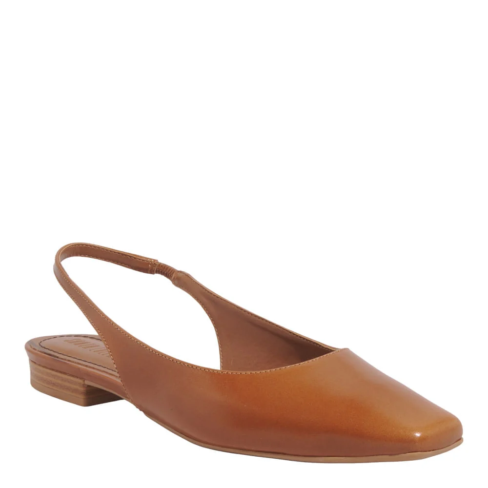 Sapatilha Slingback Couro Confort Marrom Safari - vista 2 de 5