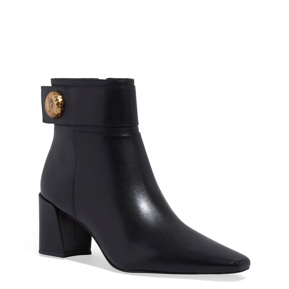 Bota Couro Nobre Preto Cano Baixo Metal - vista 2 de 3