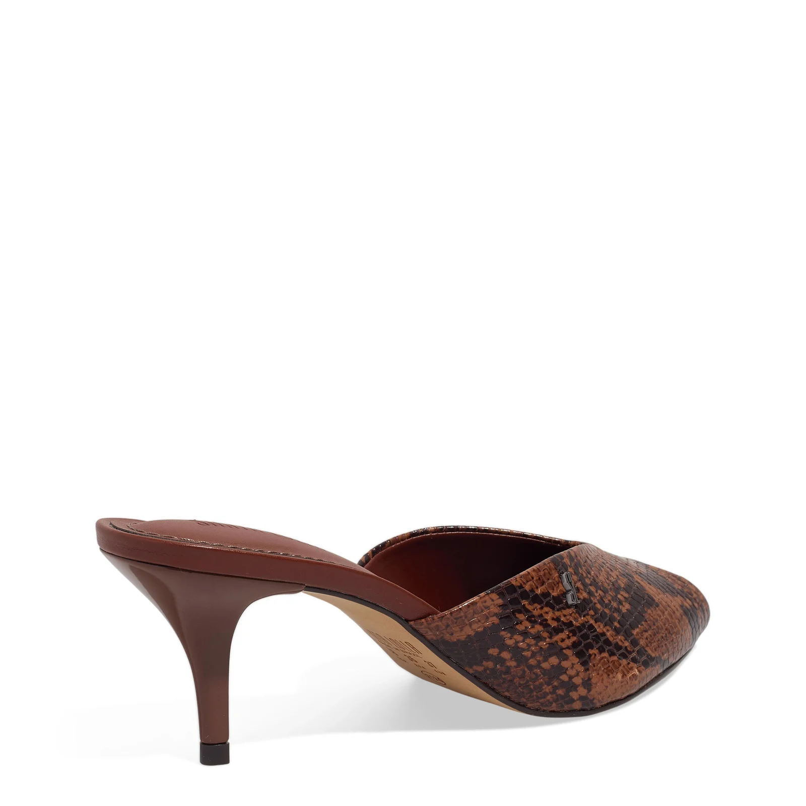 Mule Bico Quadrado Salto Fino Animal Print Cobra - vista 3 de 3