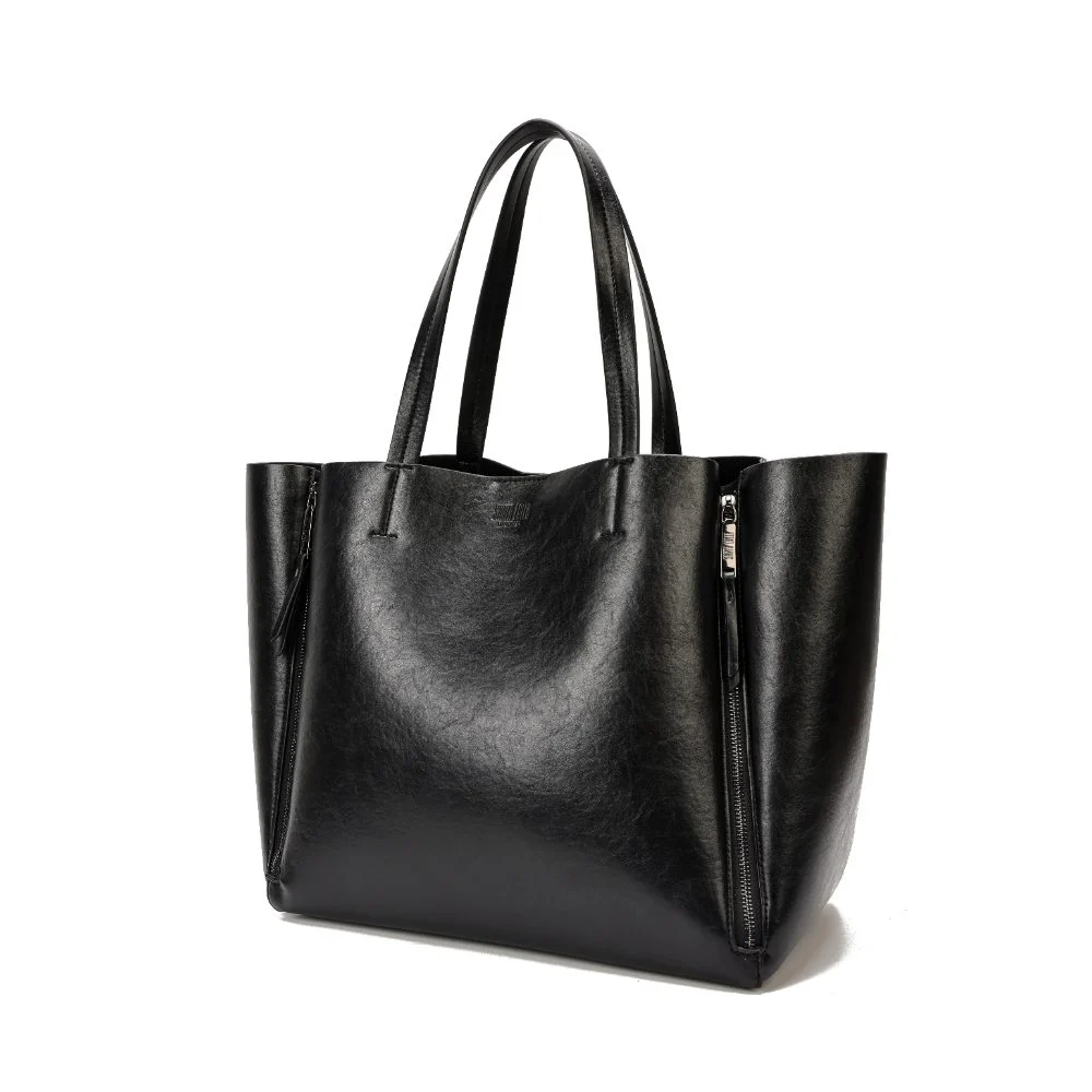 Bolsa Shopper Grande Rústico Preto Zíper - vista 5 de 9