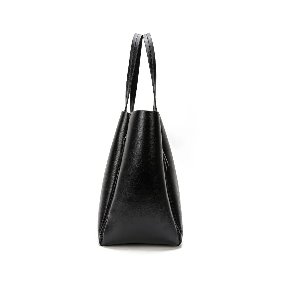 Bolsa Shopper Grande Rústico Preto Zíper - vista 8 de 9