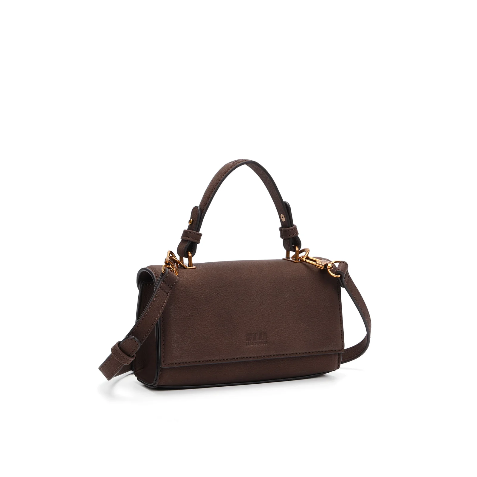 Bolsa Pequena Nobuck Estruturada Marrom Dark - vista 2 de 5