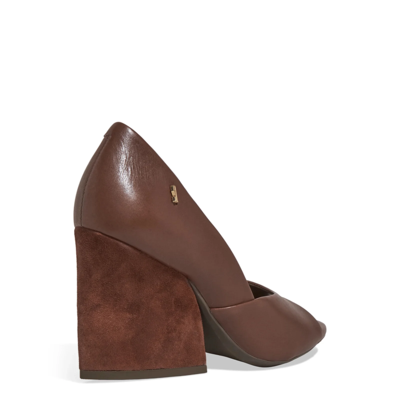Peep Toe Couro Pelica Soft Salto Grosso Marrom Dark Cocoa - vista 3 de 3