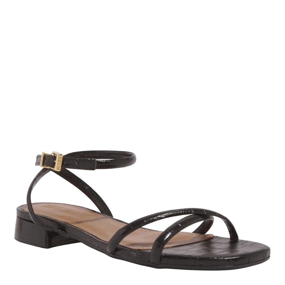 Rasteira Croco Italiano Preto - vista 2 de 5