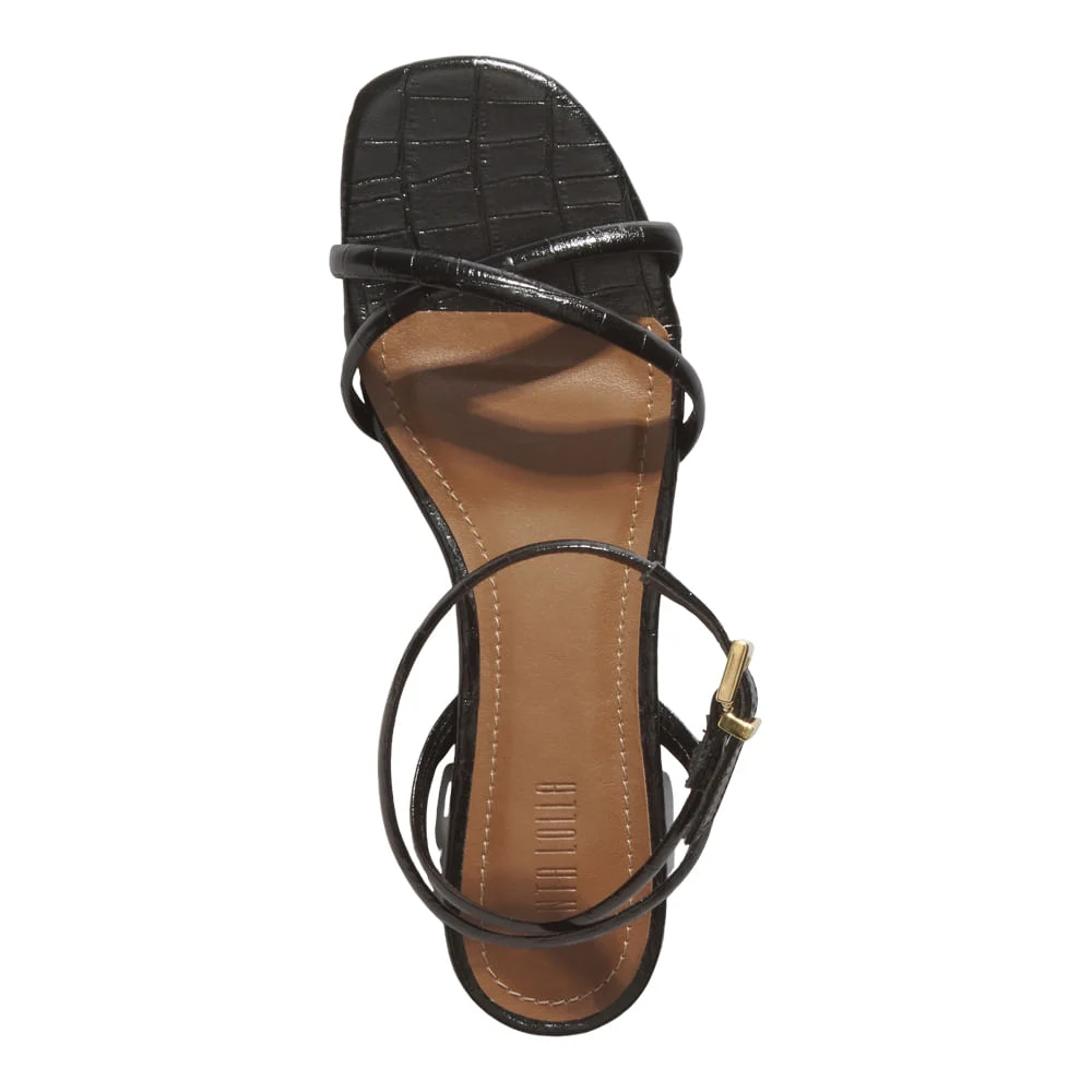 Rasteira Croco Italiano Preto - vista 4 de 5