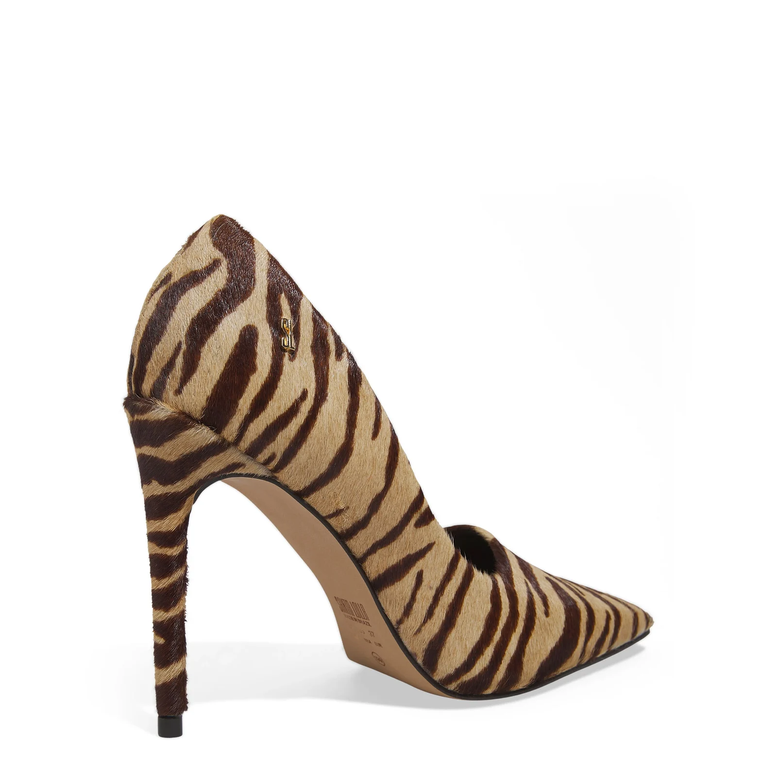 Scarpin Couro Pelo Bico Quadrado Salto Fino Animal Print Zebra - vista 3 de 4