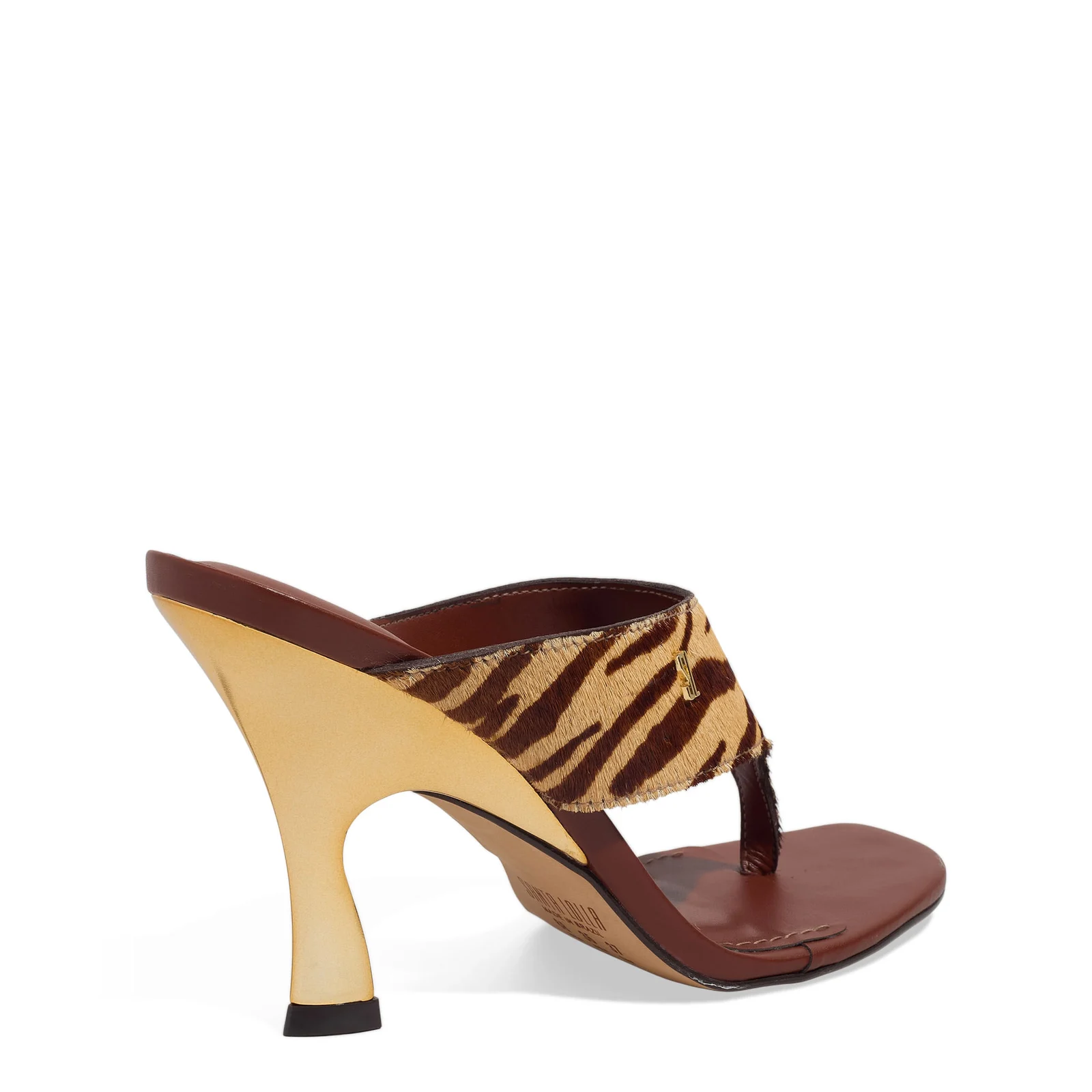 Mule Thong Couro Pelo Animal Print Zebra - vista 3 de 3